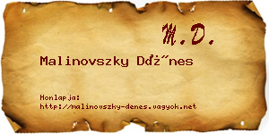 Malinovszky Dénes névjegykártya