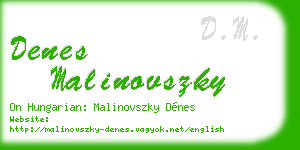denes malinovszky business card