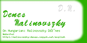 denes malinovszky business card